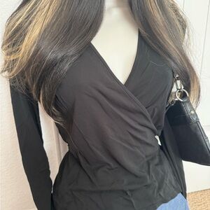 Banana Republic Black Wrap Blouse